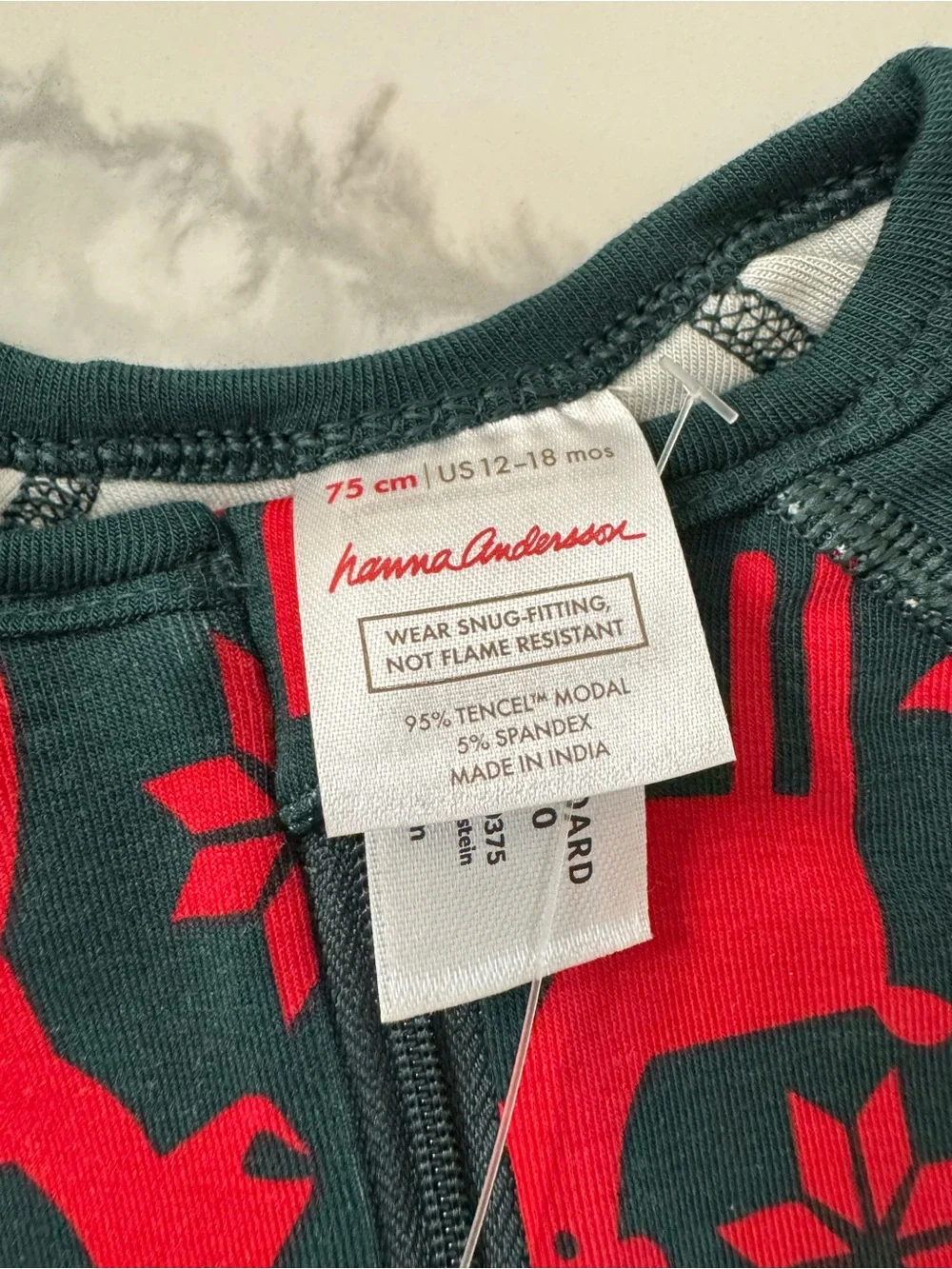 Hanna Andersson Holiday Reindeer Baby Sleeper Pajamas 12-18M